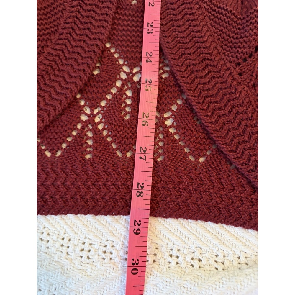 Forever 21 Burgundy Open Front Long Sleeve Sweater Cardigan Size Large Trendy - Picture 7 of 9